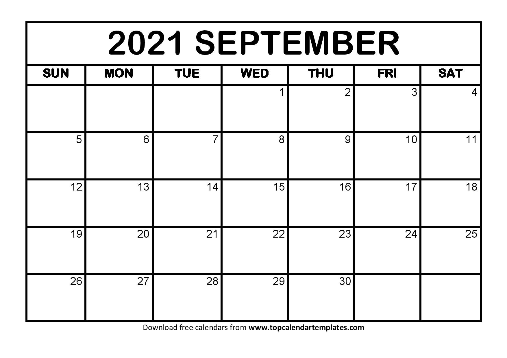 Free September 2021 Calendar Printable (Pdf, Word) Templates-Calendar 2021 Template Word