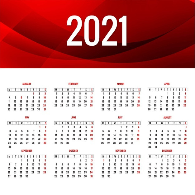 Free Vector | Elegant 2021 Calendar Layout With Wave-Beta Calendars 2021