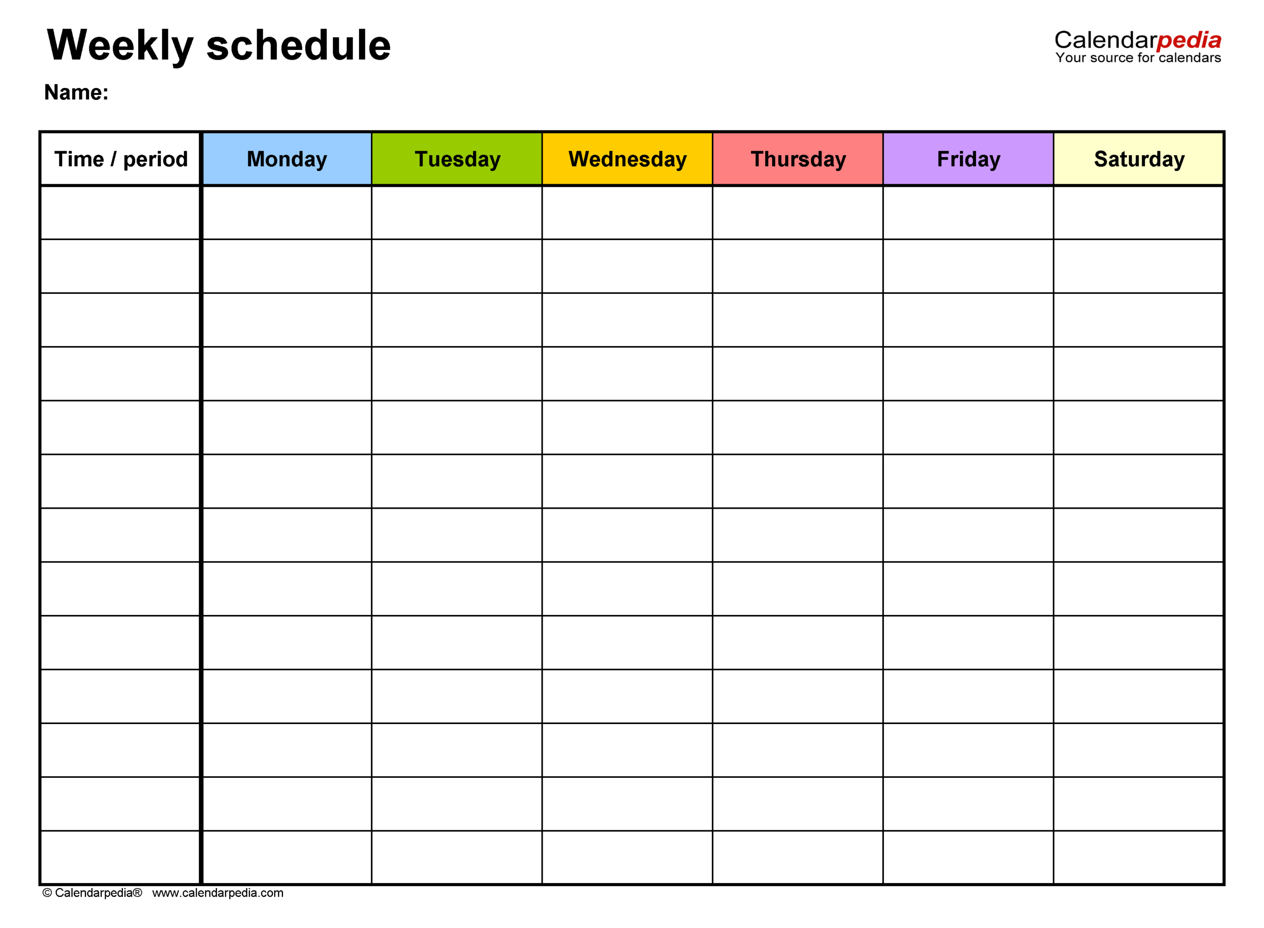 Free Weekly Schedules For Excel - 18 Templates-Excel Hourly Template 2021
