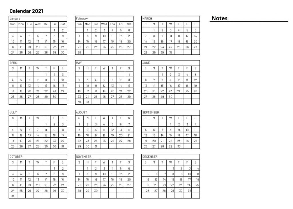 Free Yearly 2021 Calendar Printable Templates - Calendar Edu-Calendar 2021 Free Printable Yearly Annual Leave