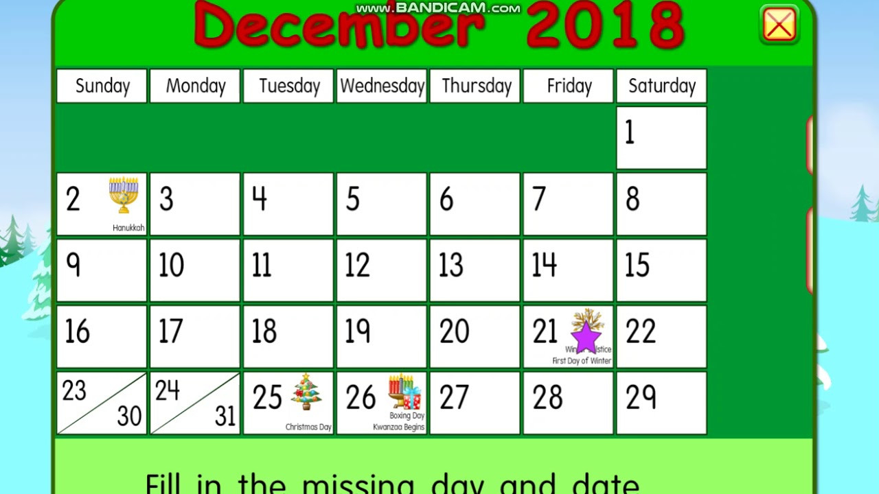 Friday, December 21, 2018 | Daily Calendar For Kids-June 2021 Calendar Starfall