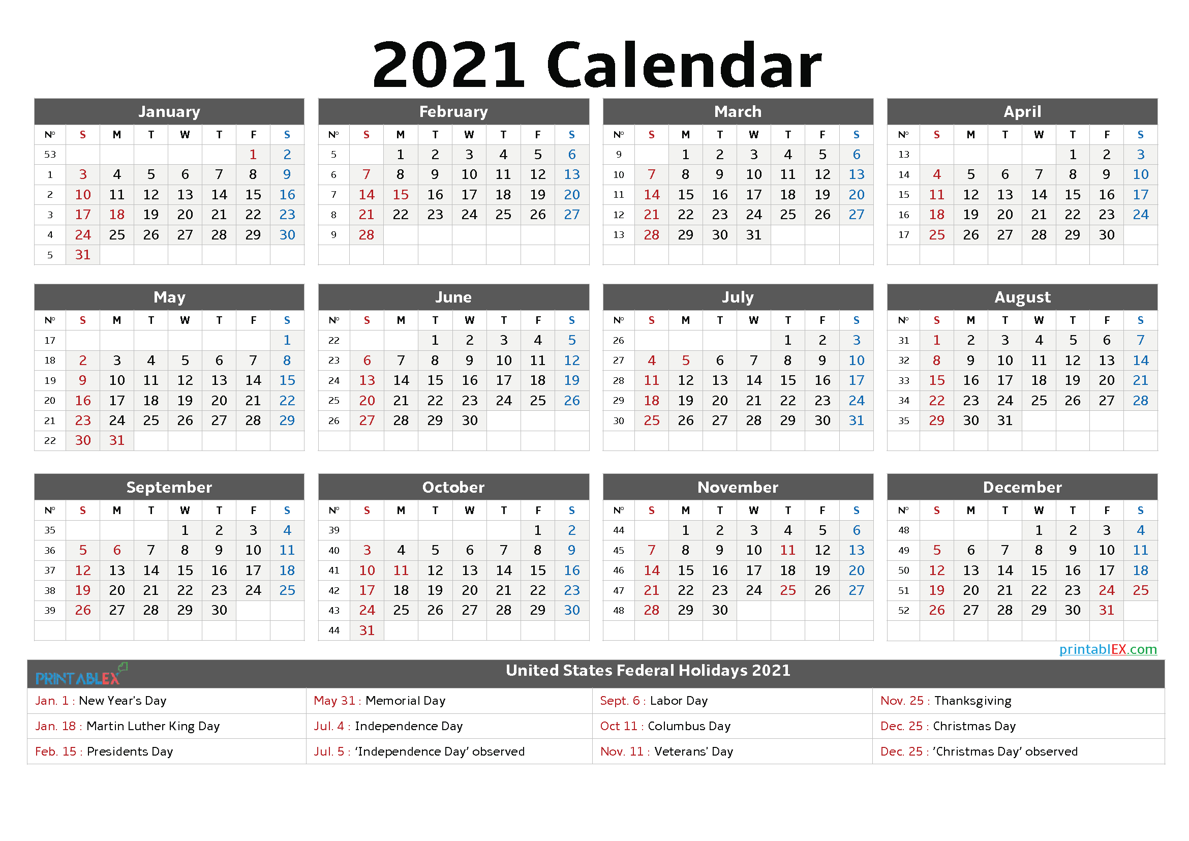 Honeywell Holiday Calendar 2021-Excel Template Vacation Calendar 2021