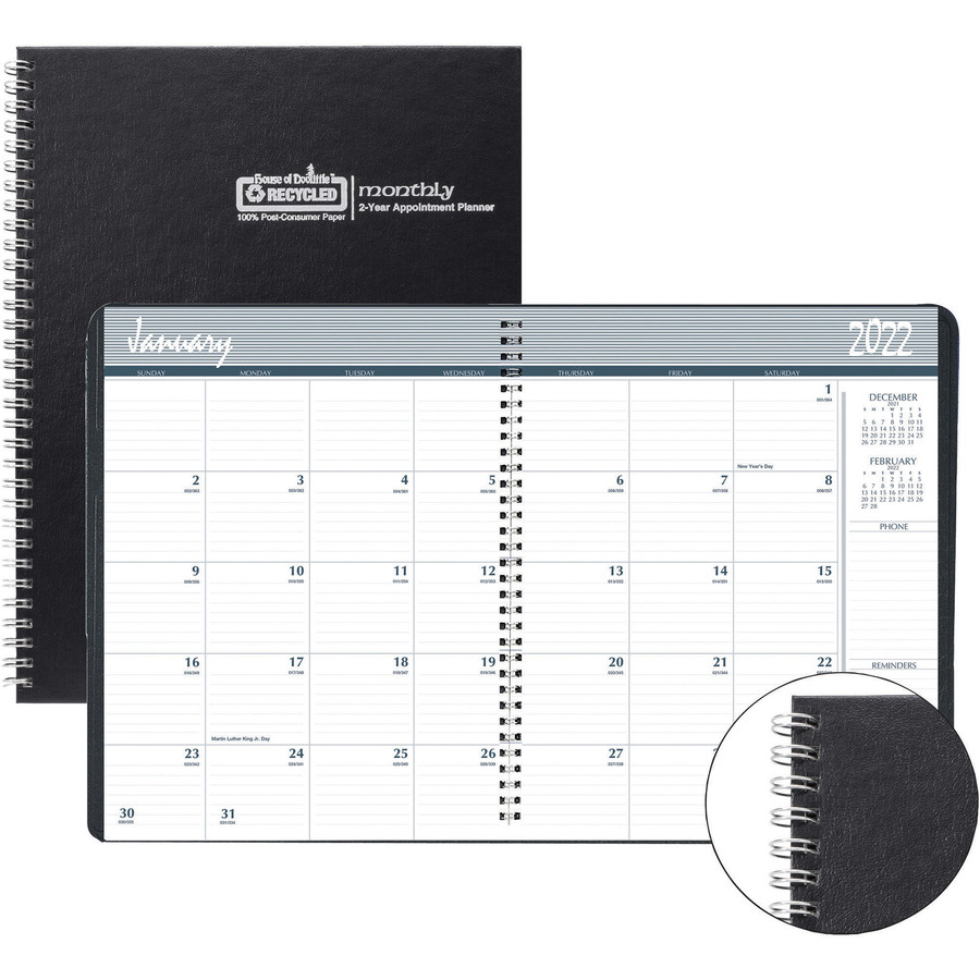 House Of Doolittle Monthly Calendar Planner 2 Year Black-Printable 2021 Monthly Calendar 81/2 X 11 Inches