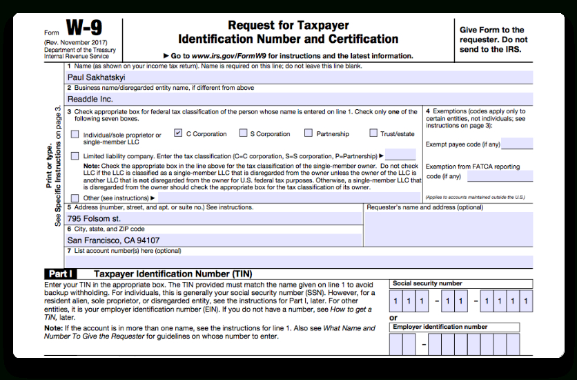 How To Fill Out Irs Form W-9 2017-2018 | Pdf Expert-2021 Free Printable Irs Forms W-9