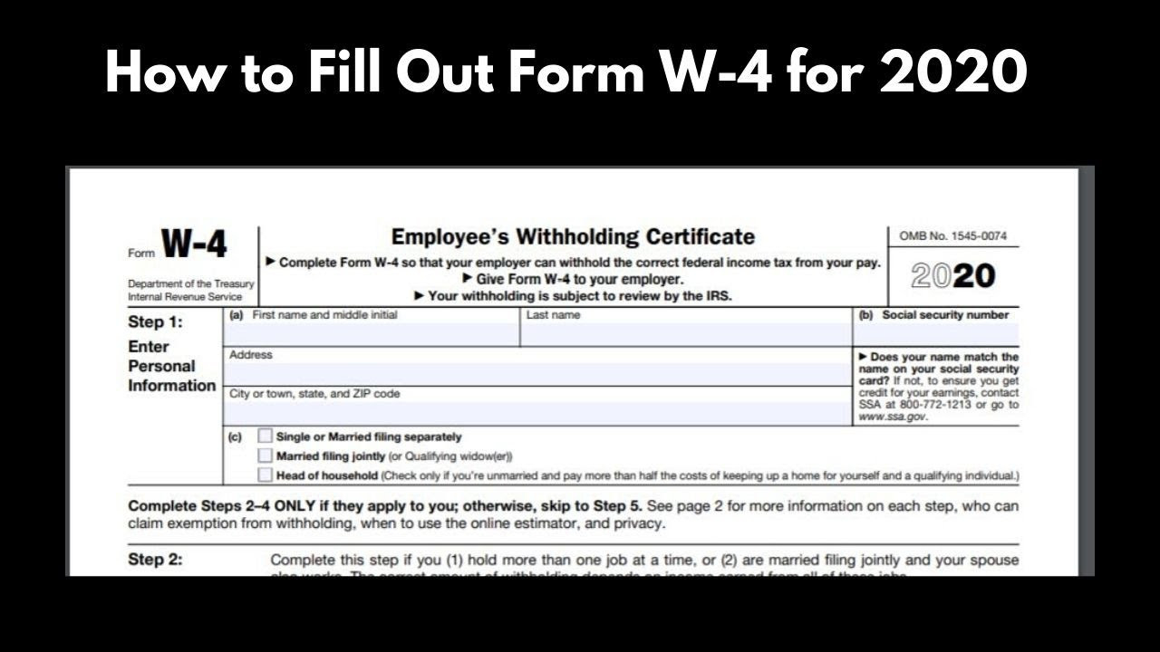 How To Fill Out The New W 4 Form 2020 - Youtube-Form W 9 2021 Print