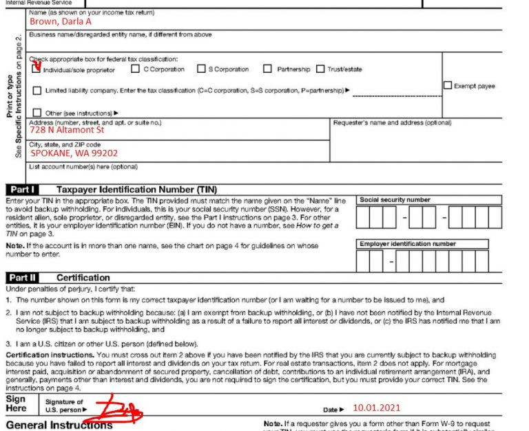 Blank 2021 W 9 Form Calendar Template Printable 4391