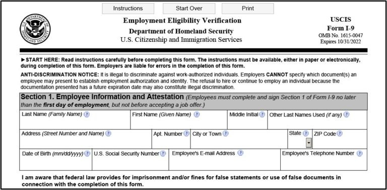 I9 Form 2021 Printable And Fillable-I-9 Form 2021 Printable Form