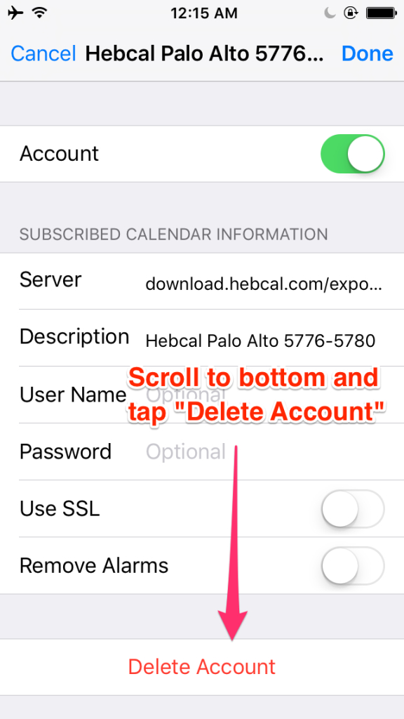 Iphone And Ipad - Remove Hebcal Jewish Calendar (Without-Jewish Calendar 2021 For Outlook
