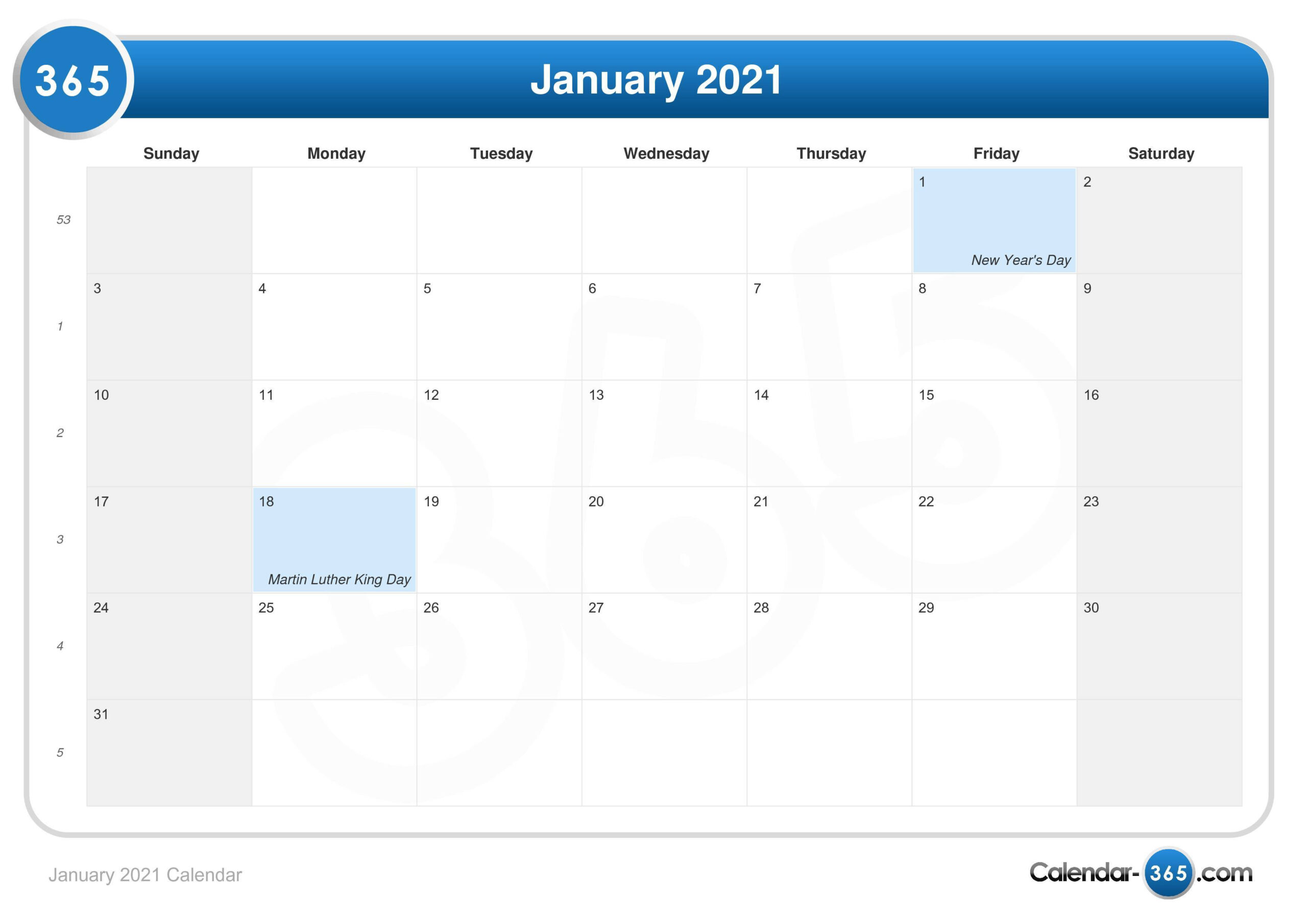January 2021 Calendar-Due Date Of August 01 2021 Weekly Calendar