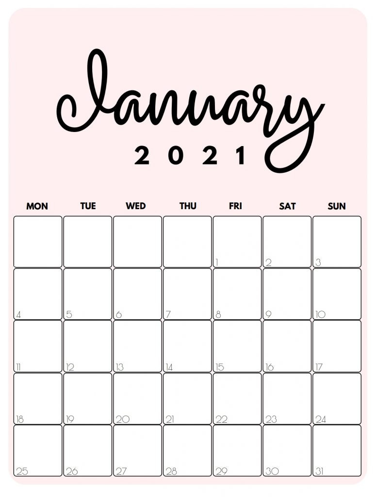 January 2021 Calendar-Due Date Of August 01 2021 Weekly Calendar