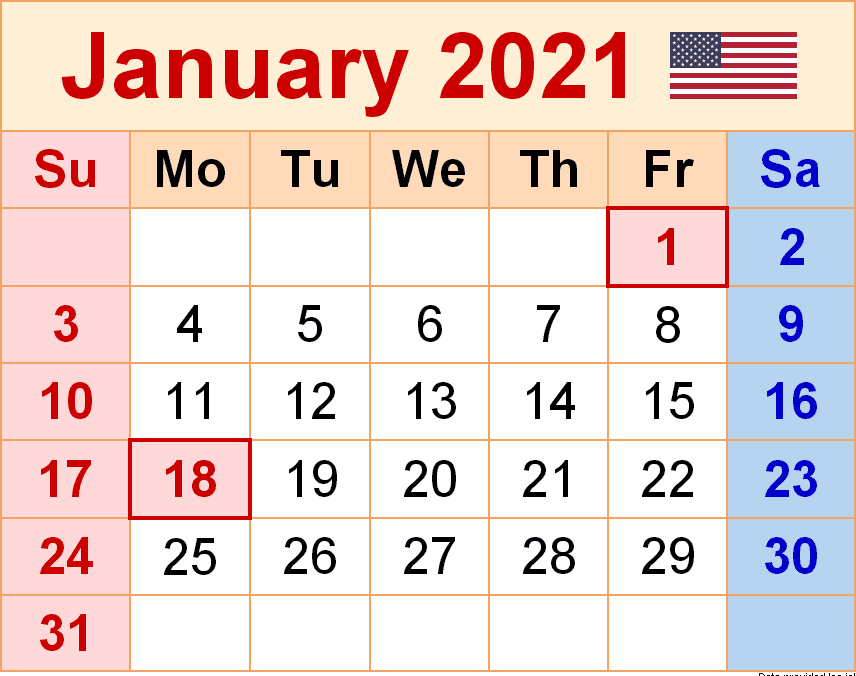 January 2021 Calendar Us Holidays Printable-2021 Calendar With Us Holidays