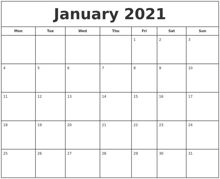 January 2021 Print Free Calendar In 2021 | Print Calendar, Calendar Template, Monthly Calendar-2021 Monthly Fill In Calendars