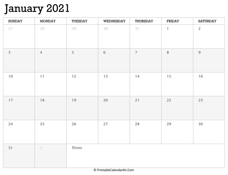 January February 2021 Calendar Monday To Friday-C2021 Calender Monday-Friday