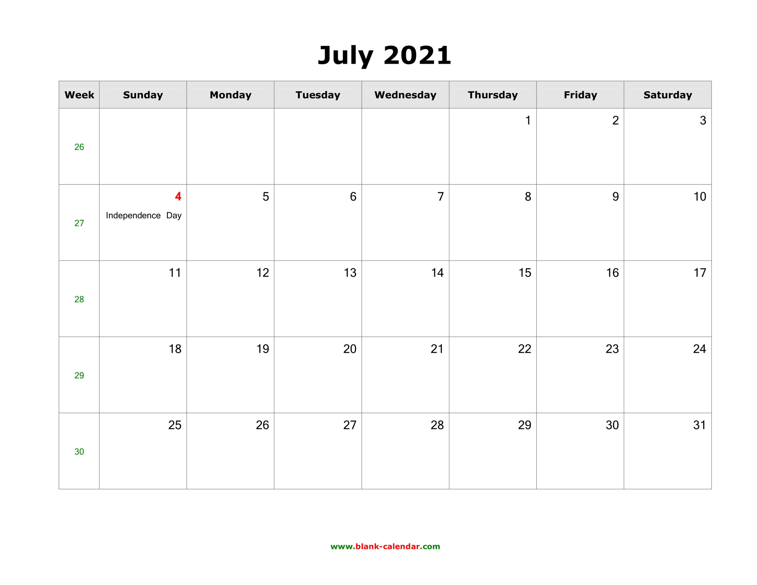 July 2021 Blank Calendar | Free Download Calendar Templates-Printable Hebrew July 2021