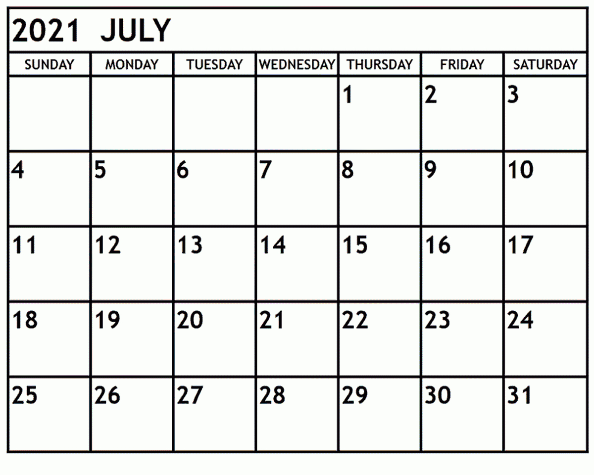 July 2021 Calendar Free Pdf Uk Canada With Holidays-Fillable Calendar 2021 Free Printable