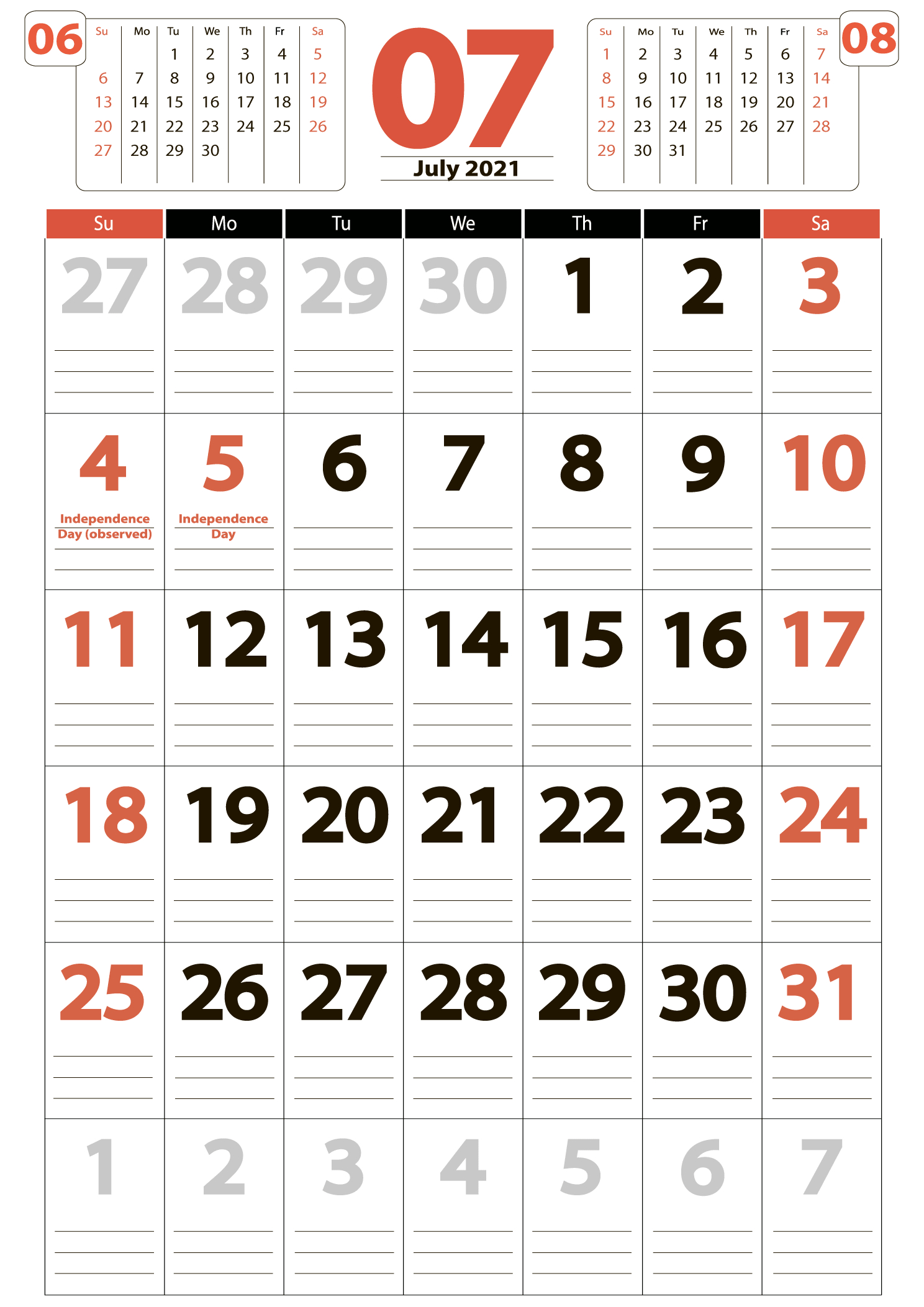 July 2021 Printable Calendar The Us — Easy Free Print-Printable Hebrew July 2021