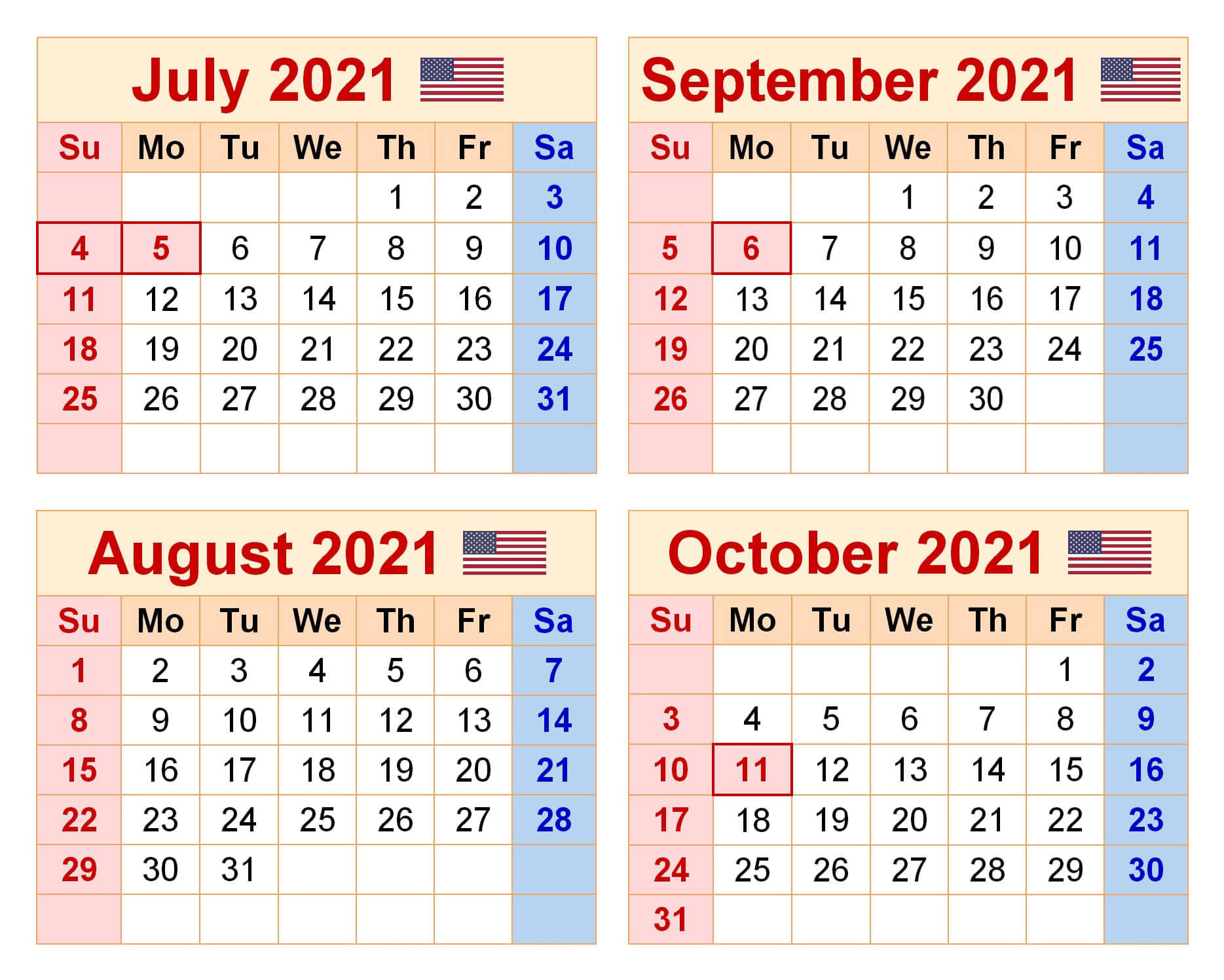 July To September 2021 Calendar With Holidays | Free-Daily Holiday Calendar September 2021