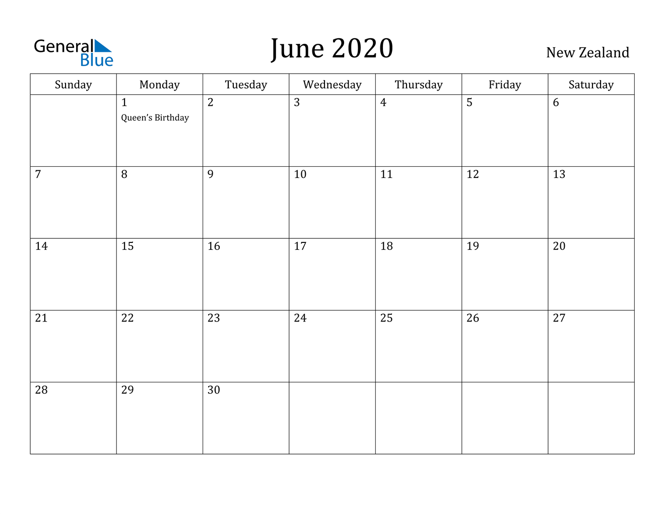 June 2020 Calendar - New Zealand-Fill In Monthly Calendar March 2021