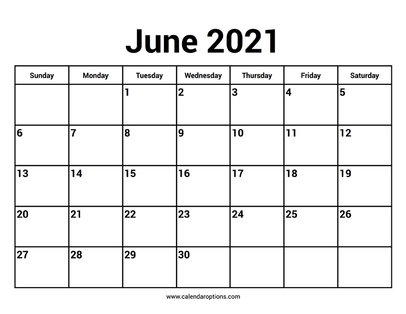 June 2021 Calendars - Calendar Options-Free Calender For October 2021 81/2 X 11