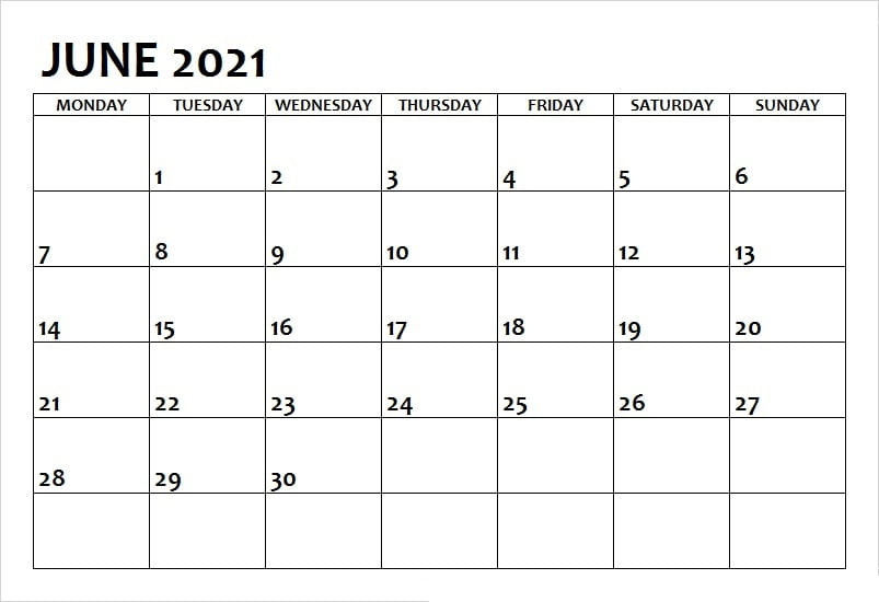 June 2021 Printable Calendar All Formates - Printable Calendar-Printable Calendar June -October 2021