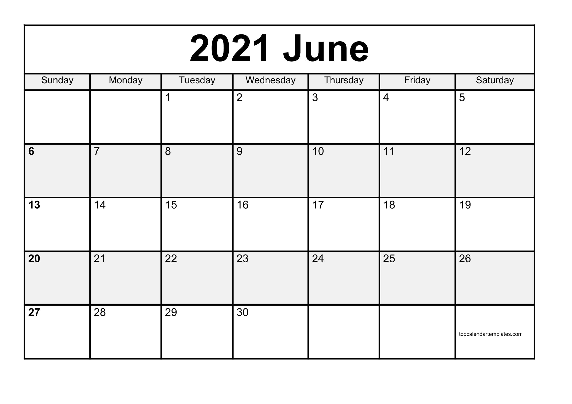 June 2021 Printable Calendar In Pdf, Word, Excel-Blank Calendar Template 2021