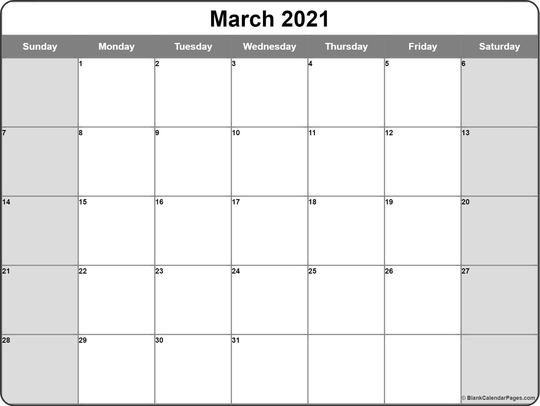 March 2021 Calendar | Free Printable Calendar Templates-March 2021 Calendar