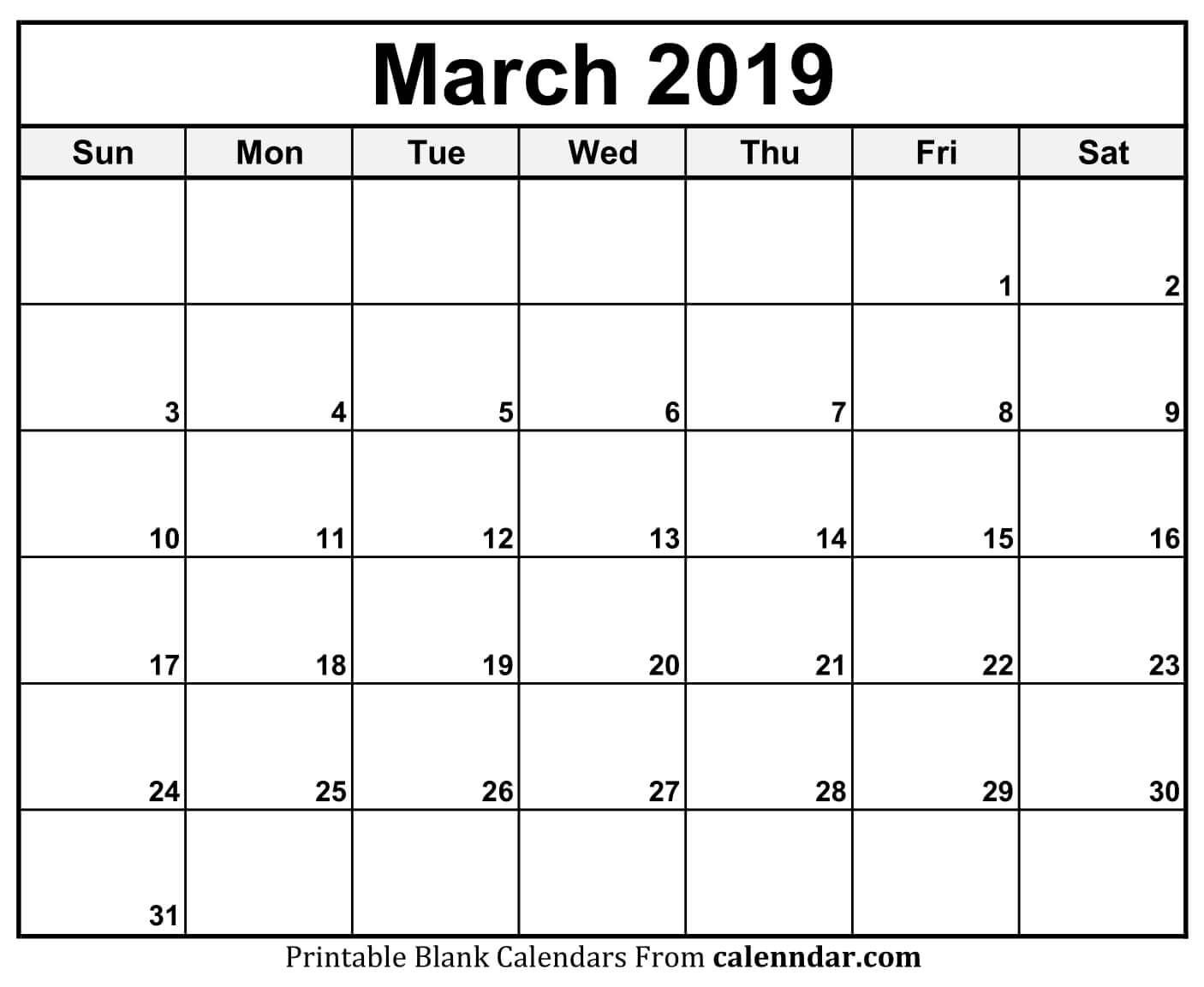 March Calendar 2019 11X17 #March #March2019Calendar #-Free Calender For October 2021 81/2 X 11