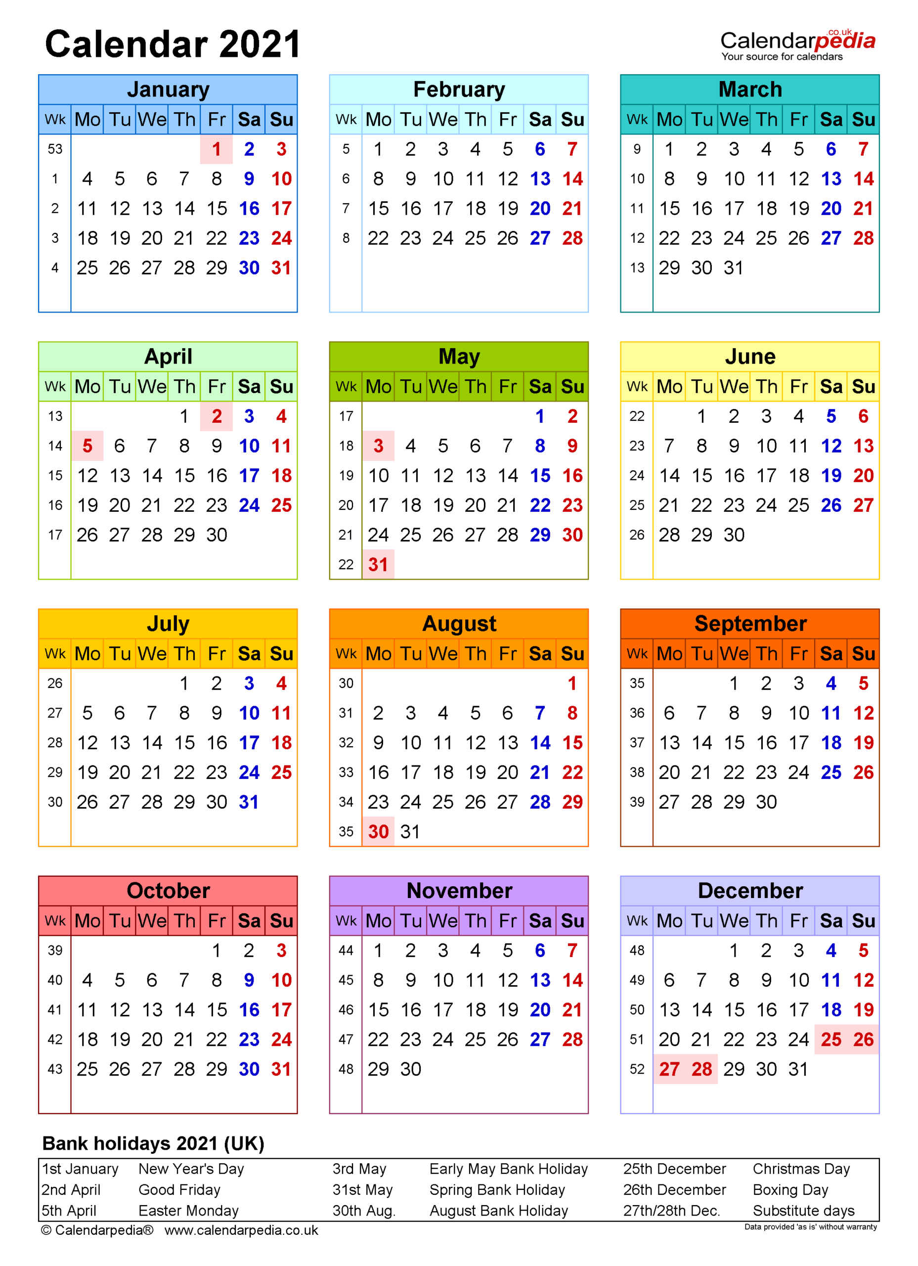 Marketing Calendar 2021 Uk | 2021 Calendar-Bank Holiday Europe Calendar 2021