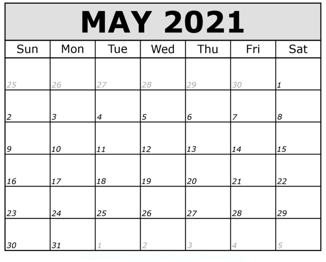 May 2021 Calendar Printable Pdf - Mycalendarlabs-Free Monthly May Calendar With Notes 2021