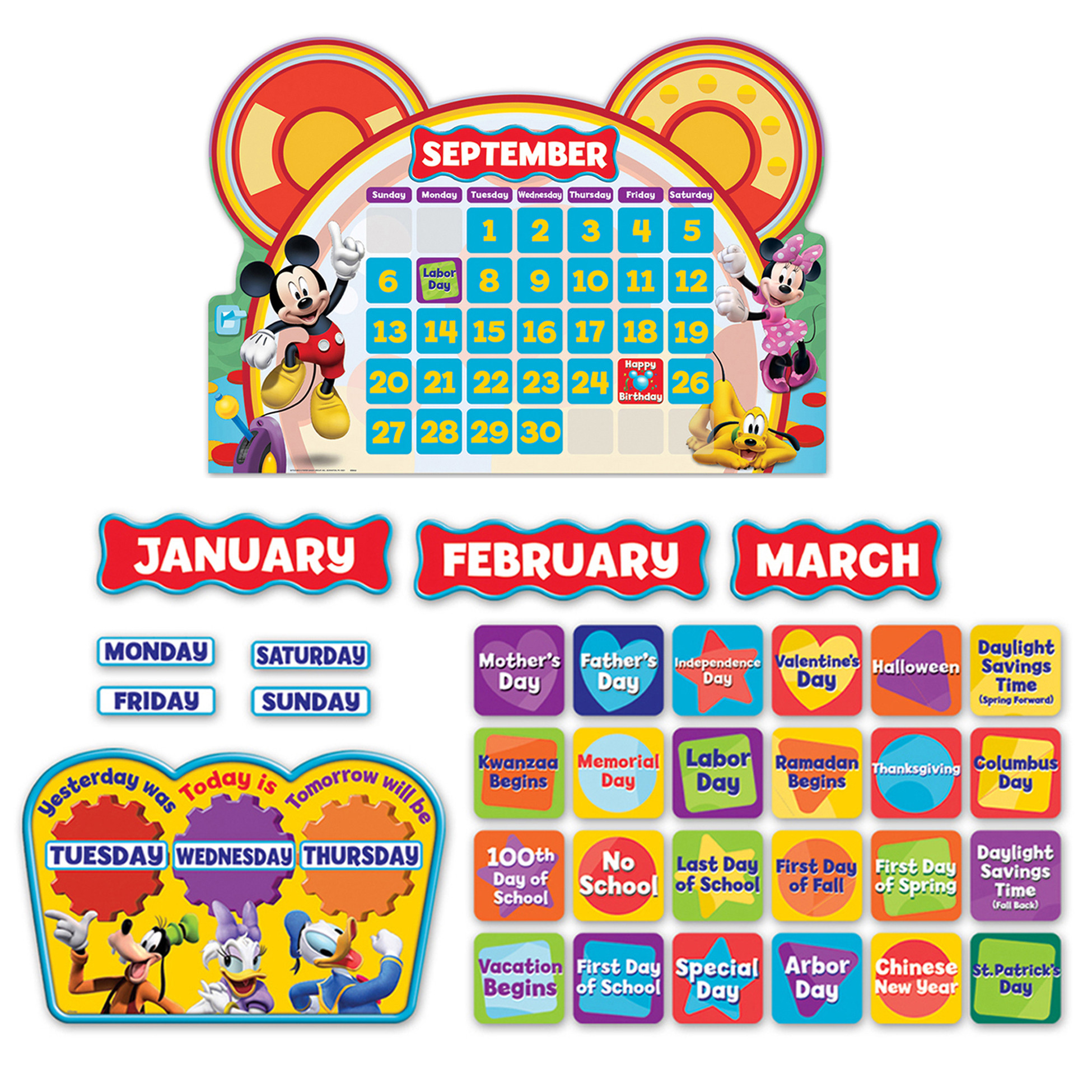 Mickey Mouse Clubhouse® Calendar Bulletin Board Set, 110-Free Printable Mickey Mouse Calendar 2021