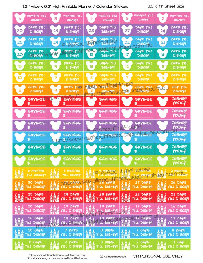 Mickey Mouse Planner Stickers Bundle Kit Rainbow Calendar-Mickey Mouse Calendar February 2021 Free