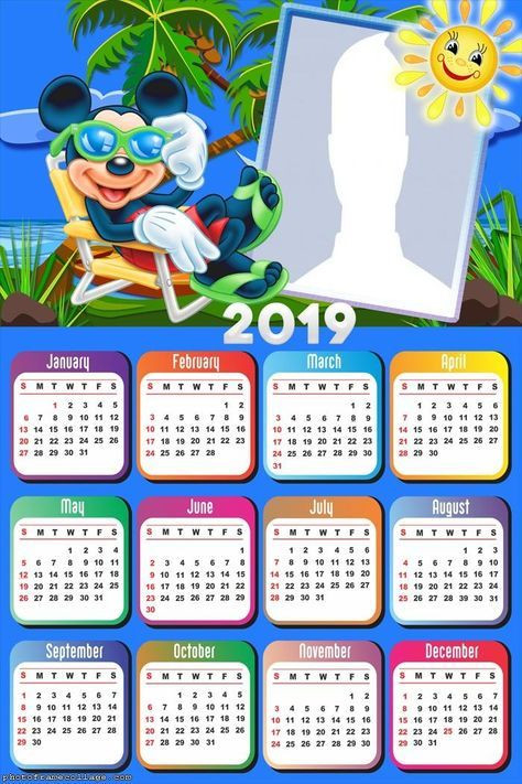 Mickey Vacation Calendar 2019 Frame Photo Montage Free-Free Printable Mickey Mouse Calendar 2021