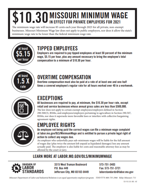 Minimum Wage | Missouri Labor-Form W 9 2021 Print