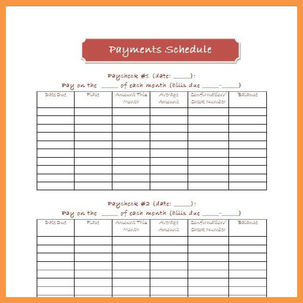 Monthly Bill Payment Schedule Template | Budget Planner-Printable 2021 Bill Pay Calendars Free