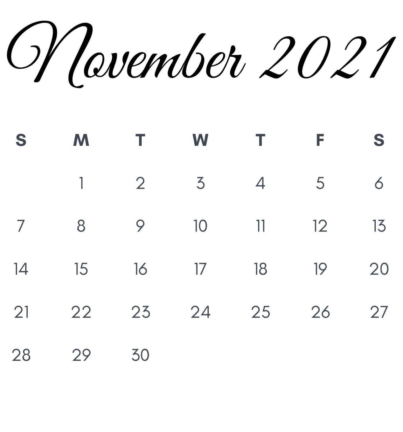 Monthly Calendar For November 2021 | Printable Calendar 2021-Hebrew And Calendars 2021-2021