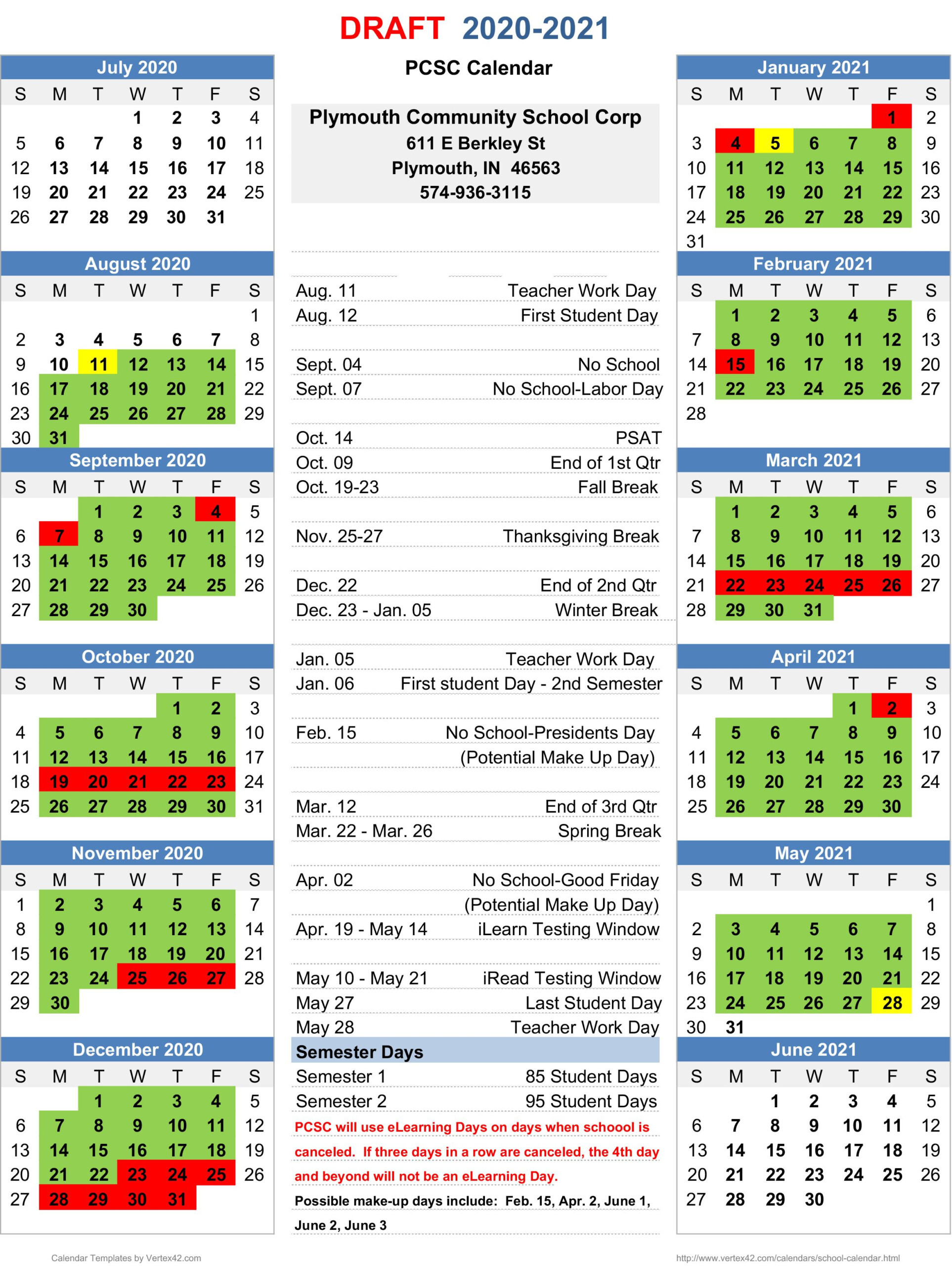 Moon Area School District Calendar 2020 2021 | Printable-International School Holidays For 2021