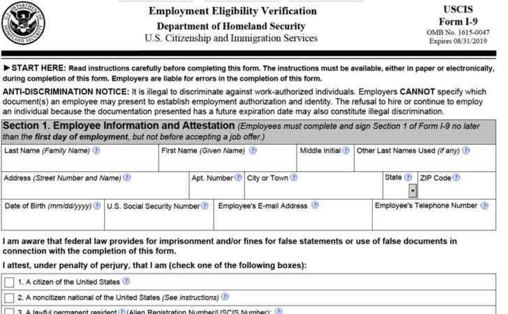 New I 9 Form Released Required After Jan 22 2017 | I9 Form-Current I-9 Forms 2021 Printable