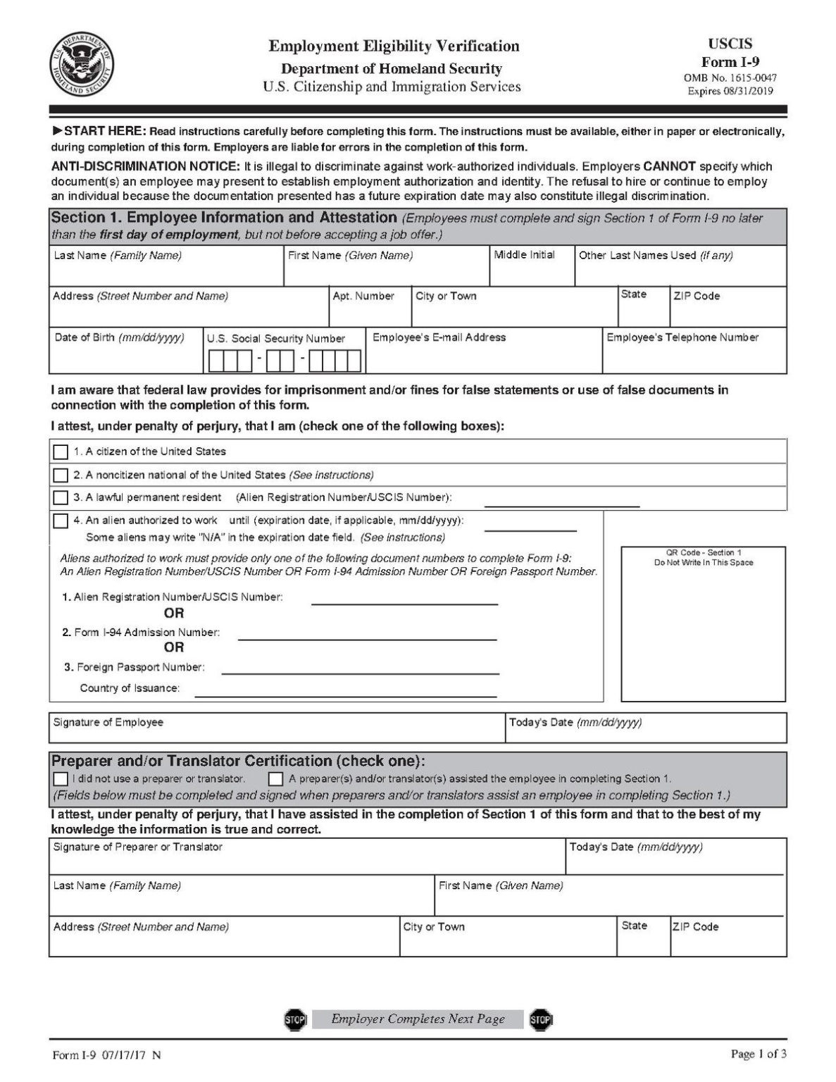 Newest I 9 Form | I9 Form 2021 Printable-New I9 Forms 2021 Printable