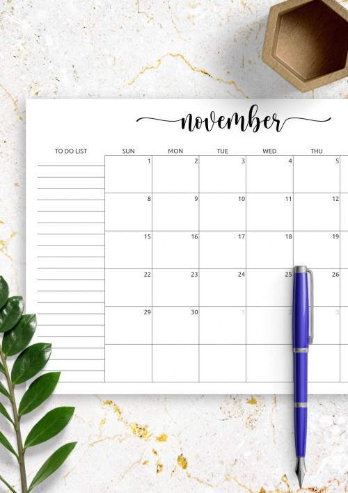 November 2021 Calendar - Download Printable Templates Pdf-2021 Monthly Calendar Templates Qith Prior And Next Month