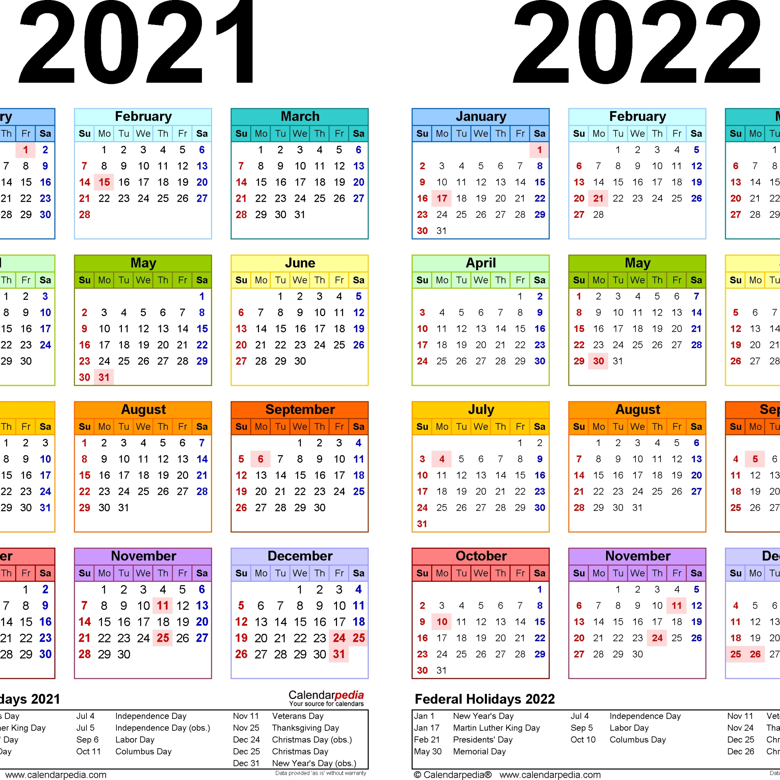 Online Printable Calendar 2021 2 Years | Avnitasoni-2021 Calendar Template 2 To A Page