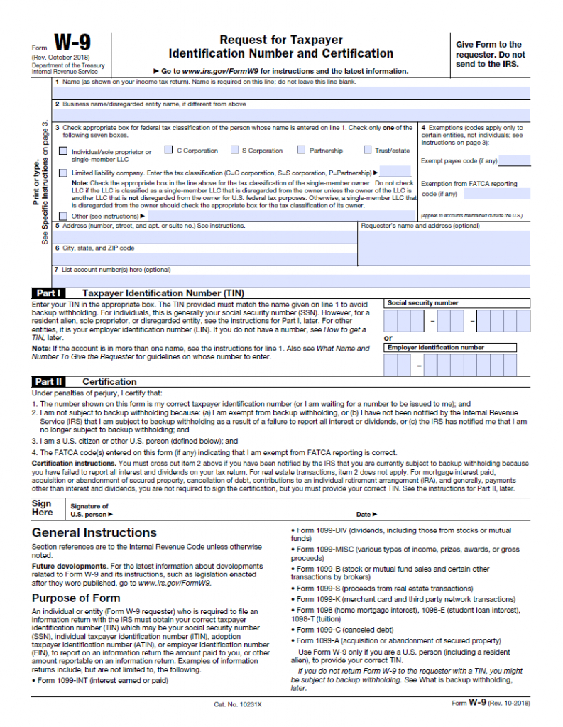 Oregon W9 Form 2021- W-9 Form 2021,Fillable,Printable-2021 W-9 Form