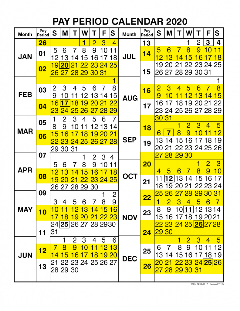 Pay Period Calendar 2020 By Calendar Year-April 2021 Payroll Calender