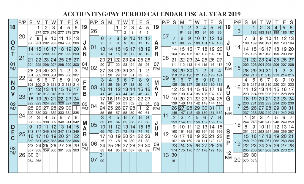 Payroll Calendar 2019 Fiscal Year Calendar [ Oct 2018-April 2021 Payroll Calender