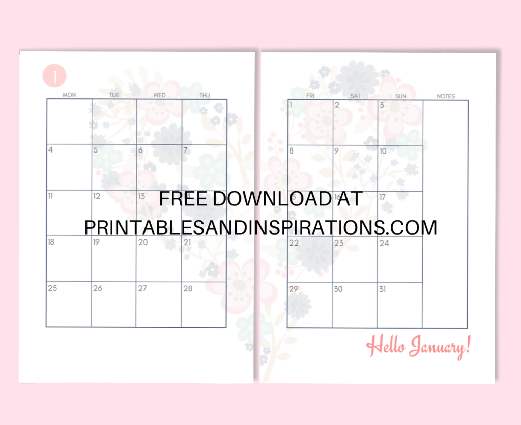 Pin On All From Printables And Inspirations-2 Page 2021 Monthly Calendar Printable Free