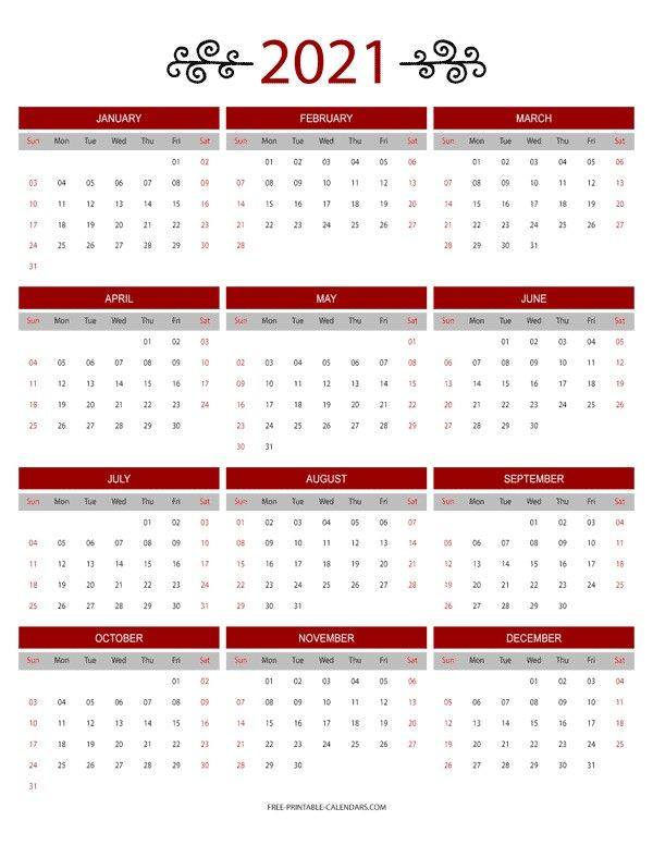 Pin On Printable Calendar Design-2021 Printable Calendar Free Full Page