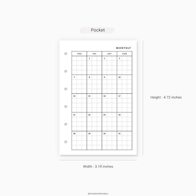 Pocket Size 2021 Dated Monthly Planner Printable-Free Printable Montly Pocket Planner 2021