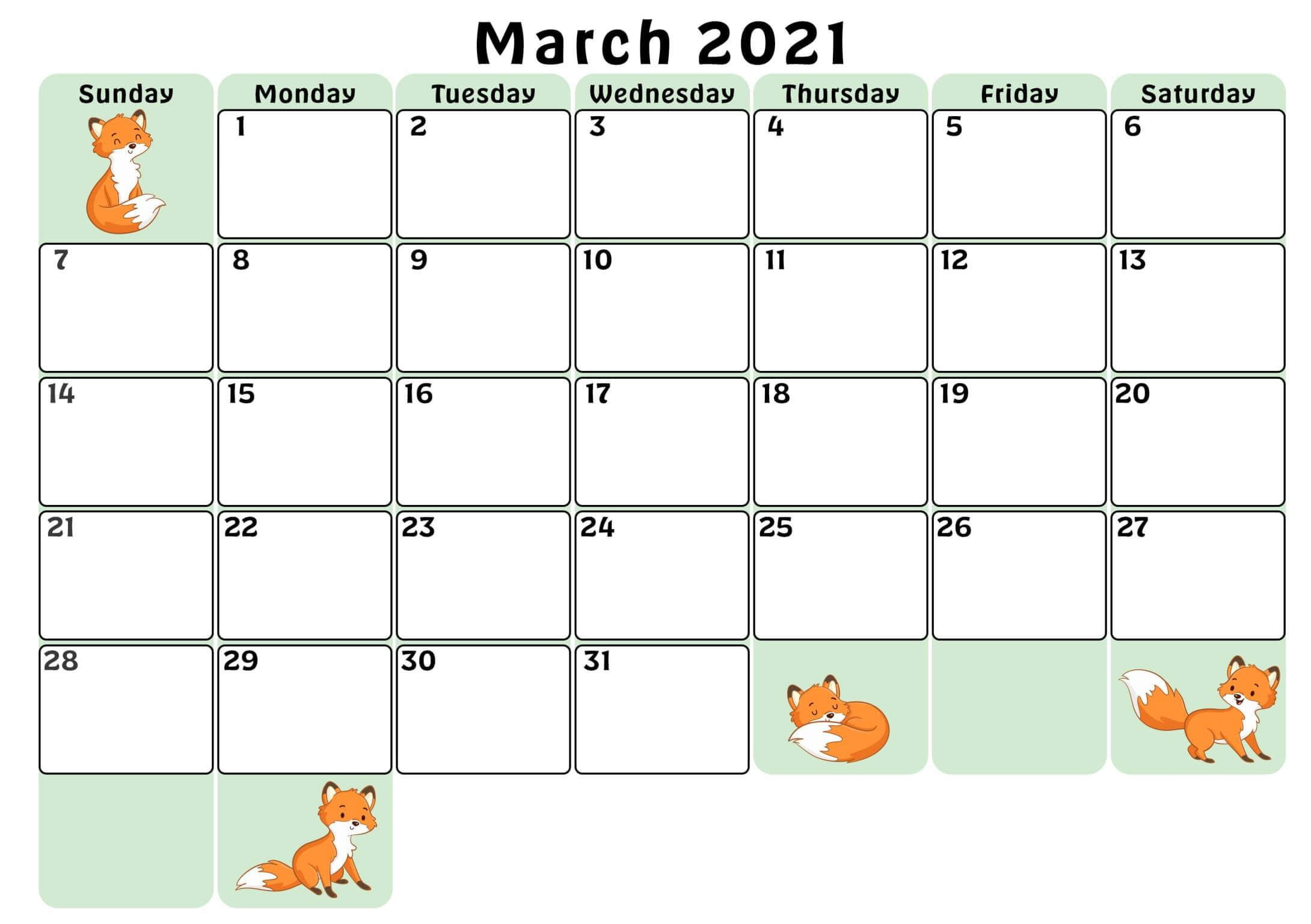Print March 2021 Calendar Template Word - Printable Office-Calendar 2021 Template Word