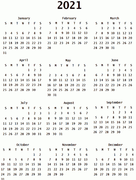 Printable 2021 Calendar Blank Template | Calendar Printables, 2021 Calendar, Editable Calendar-Printable Vacation Schedule Template 2021