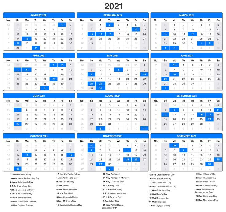 Printable 2021 Calendar Pdf | Calendar Printables-Excel Template 2021 Vacation