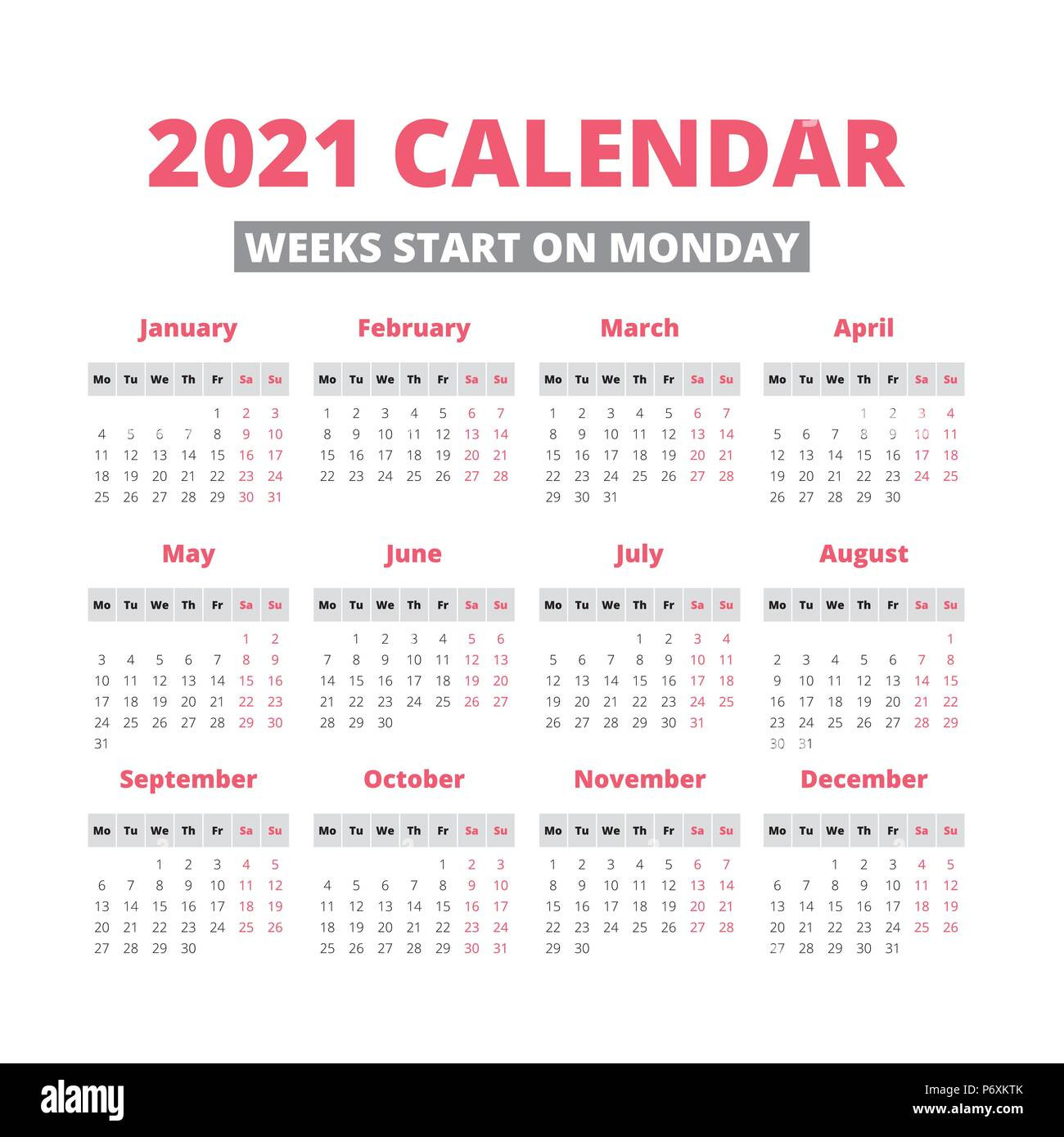 Printable 2021 Calendar Week Starts On Monday | Calendar Page-Printable Calendar Starting Monday 2021